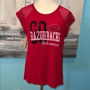 NWT Blue 84 Arkansas Razorbacks Retro Mesh Short Sleeve Tee, Medium